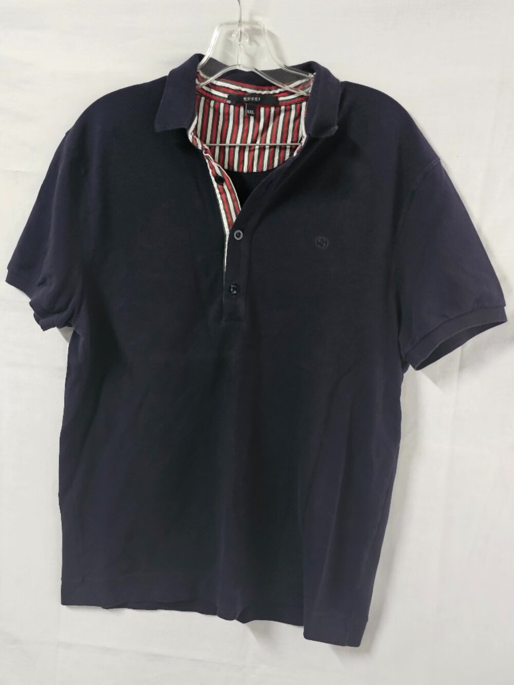 Gucci Navy Blue Polo Shirt Men Size XXL Short/Sleeve